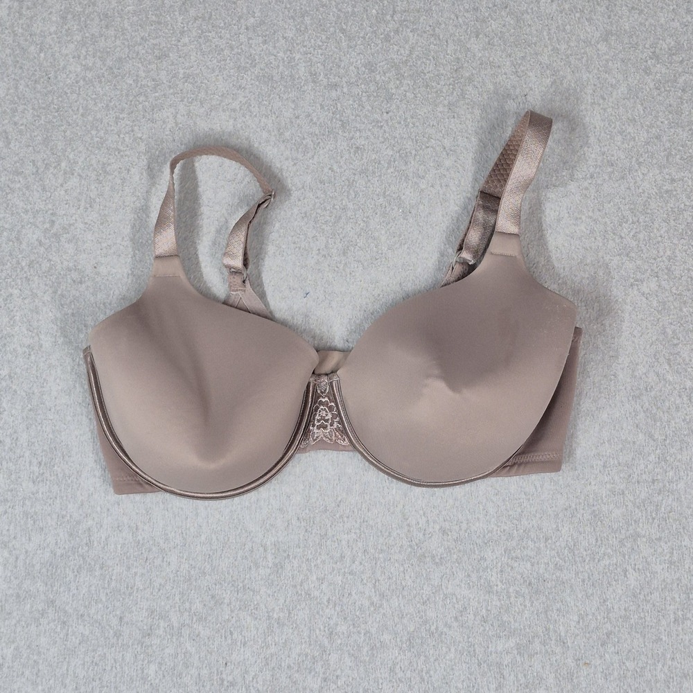 Vanity Fair Women Bra 36DD Taupe T Shirt Underwired Lace Strap READ